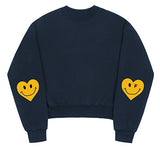 [WOMAN] Elbow Heart Smile Crop Sweatshirt