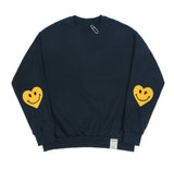 Elbow Bookle Embroidery Heart Smile Sweatshirt