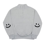 Elbow Smile Drawing Half Zip-up Sweatshirt