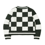CHECKER BOARD TERRY CARDIGAN