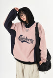 Sporty string v-neck nylon sweatshirt