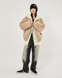 Soft 2-way zip-up heavy knit hood