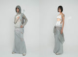 Thigh Slit Long Skirt / Grey