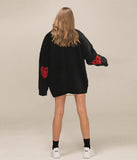 Elbow Heart Smile Knit Cardigan