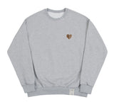 Leopard Heart Smile White Clip Sweatshirt