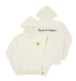 Drawing dot back logo white clip hoodie