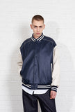 Vegan Leather Lining Varsity Jacket