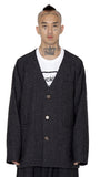 Batwing No Collar Wool Blazer