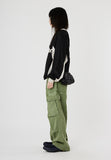 Dying big cargo wide cotton pants