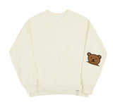 Elbow Bear Smile White Clip Sweatshirt