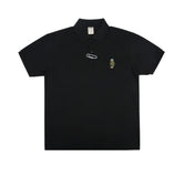 Blue Beanie Dog Embroidered Striper Clip Pique Short Sleeve
