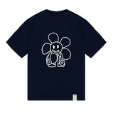 Comics Line Flower Drawing Short Sleeve T-shirt