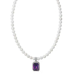 Larissa Square Cubic Pearl Necklace