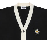 [UNISEX] Flower Dot Embroidery Knit Color Matching Cardigan