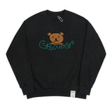 Bear Face Smile White Clip Sweatshirt