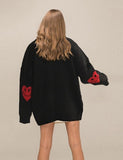 Elbow Heart Smile Knit Cardigan