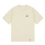 Small multi flower drawing smile short sleeve tee