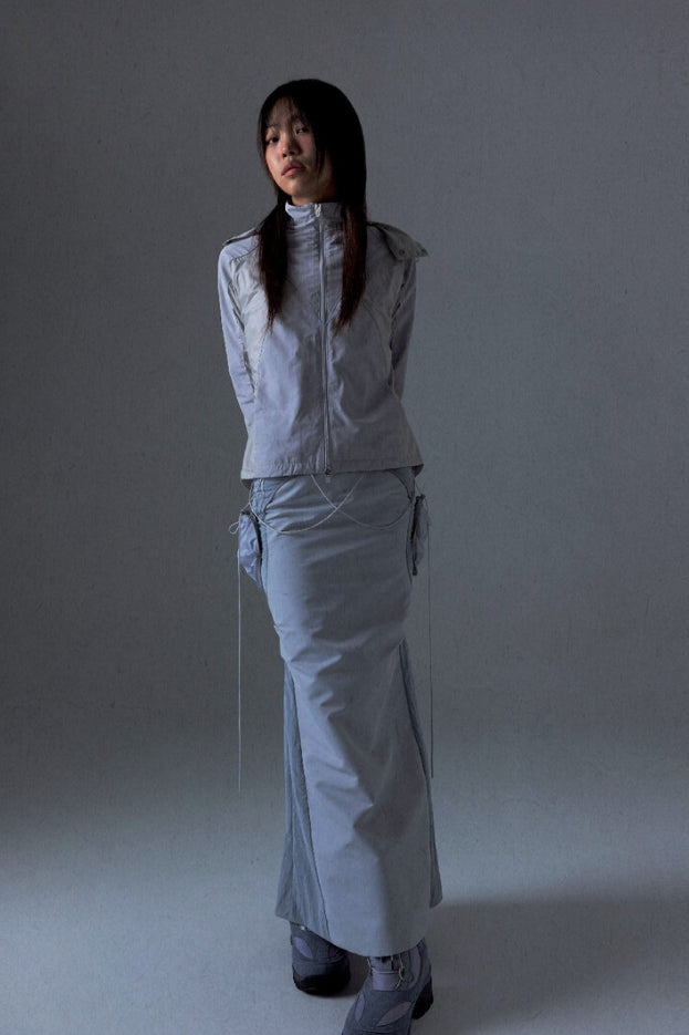 Ojos Pocket Bag Long Skirt / Gray スカートサイズ2