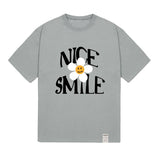NICE SMILE logo flower short sleeve tee