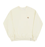 Head Flower Bear Smile White Clip Sweatshirt