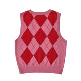 Argyle knit vest 002