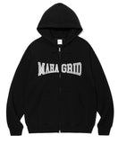 APPLIQUE ZIP UP HOODIE [BLACK]