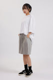 Pin-tuck sweat half banding pants