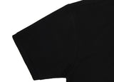 Drawing Flower Embroidery White Clip Pique Short Sleeve T-shirt
