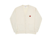 Flower Heart Half Smile Embroidery Knit Cardigan