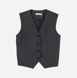 Formal back strap button-up vest