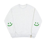 [UNISEX] Elbow Multi Flower Drawing Smile Sweatshirt