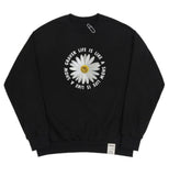 Daisy Flower Circle Logo White Clip Sweatshirt