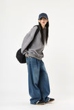 Dirty oil washed denim pants