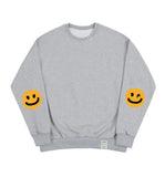 Elbow Drawing Dot Smile White Clip Sweatshirt