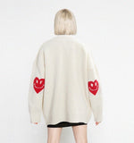 Elbow Heart Smile Knit Cardigan