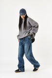 Dirty oil washed denim pants