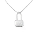 Name rock silver pendant L