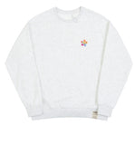 Tie-Die Flower Dot Smile White Clip Sweatshirt