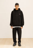 GRATING EMBLEM BACK SLIT ZIP PANTS