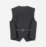 Formal back strap button-up vest