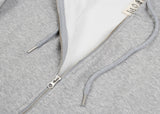 Flower Heart Half Smile Embroidery Hoodie Zip-up
