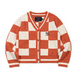 CHECKER BOARD TERRY CARDIGAN