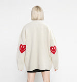 Elbow Heart Smile Knit Cardigan