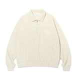 MGD SERIF LOGO HALF ZIP SWEATSHIRT [CREAM]