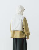 Nylon Layered Crop Hoodie