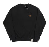 Leopard Heart Smile White Clip Sweatshirt