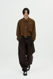 color washing denim pocket pants