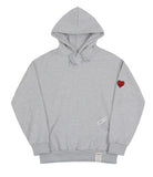 Logo Heart Smile Sleeve Embroidered Hoodie