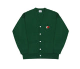 Flower Heart Half Smile Embroidery Knit Cardigan