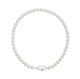 [silver925] crystal clip freshwater pearl necklace